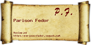 Parison Fedor névjegykártya